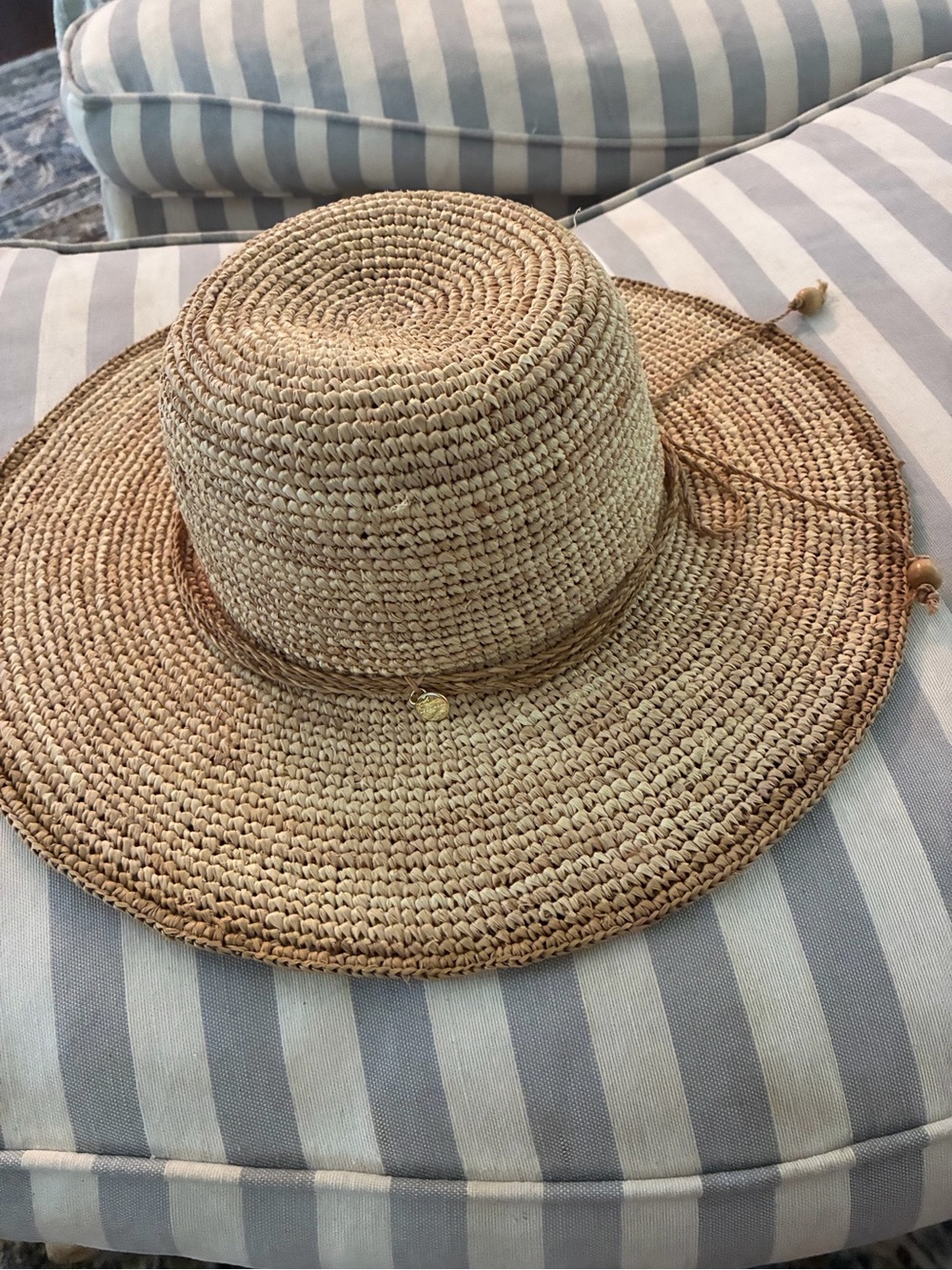 Handwoven Natural Straw Sun Hat with Tie Accent